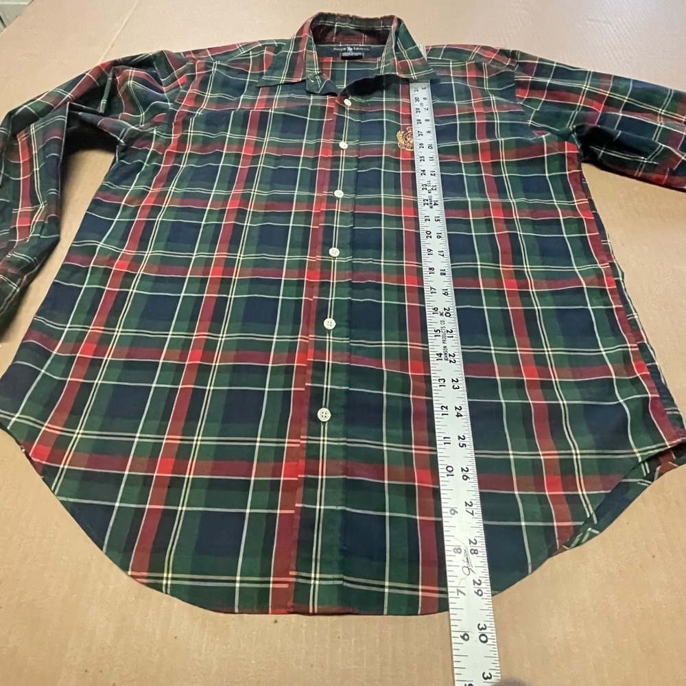 Vintage Ralph Lauren Crest Shirt Women's 12 (Large) Red Tartan Button Up Classic - Picture 10 of 15